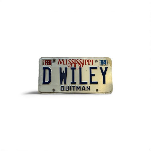 1994 MISSISSIPPI LICENSE PLATE VANITY D WILEY QUITMAN