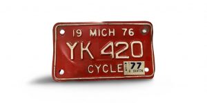 1976 MICHIGAN MOTORCYCLE LICENSE PLATE YK 420