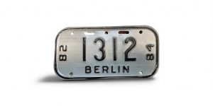 1982 1984 WISCONSIN BERLIN BICYCLE BIKE LICENSE PLATE 1312