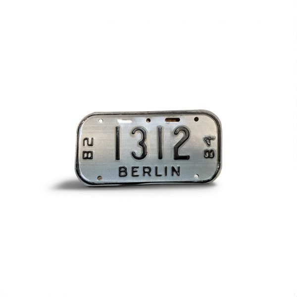 1982 1984 WISCONSIN BERLIN BICYCLE BIKE LICENSE PLATE 1312
