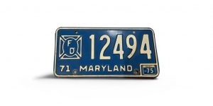 1975 MARYLAND LICENSE PLATE FIRE DEPARTMENT 1249A