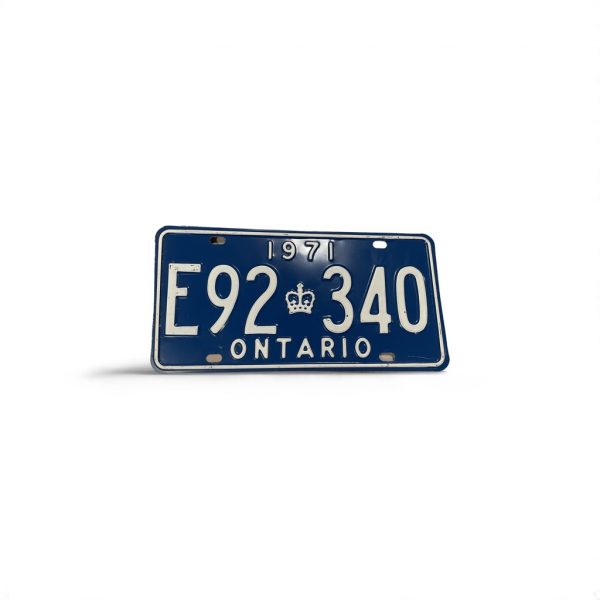 1971 ONTARIO LICENSE PLATE E92 340