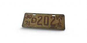 1931 WISCONSIN LICENSE PLATE LOW NUMBER 3-DIGIT 202