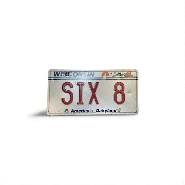 2010 WISCONSIN LICENSE PLATE SIX 8 VANITY LICENSE PLATE 68 LOW NUMBER