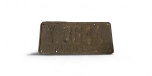 1937 WISCONSIN FARM TRUCK LICENSE PLATE 3644