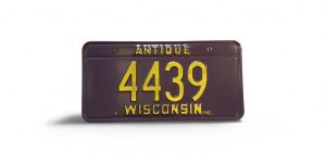 WISCONSIN ANTIQUE LICENSE PLATE LOW NUMBER 4439