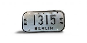1982 1984 WISCONSIN BERLIN BICYCLE BIKE LICENSE PLATE 1315