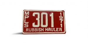 1971 MPLS RUBBISH HAUKLER 301 3-DIGIT LOW NUMBER