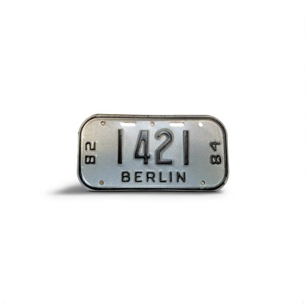 1982 1984 WISCONSIN BERLIN BICYCLE BIKE LICENSE PLATE 1421