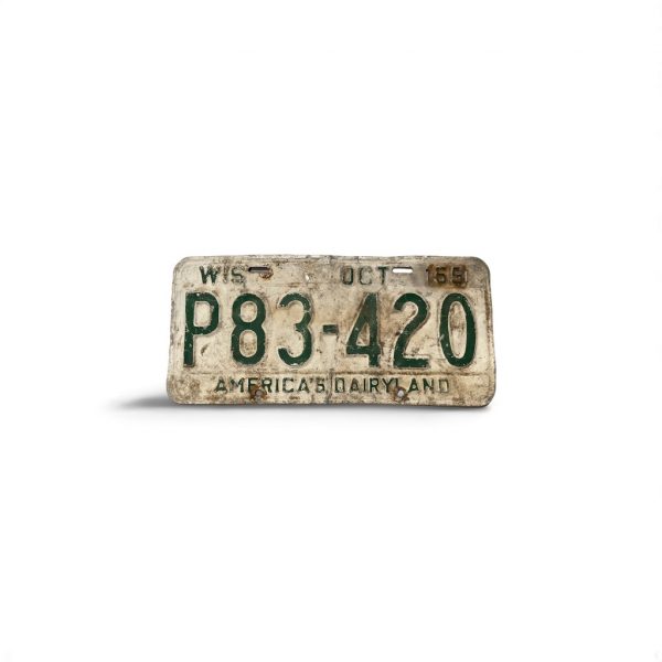 1955 WISCONSIN LICENSE PLATE P83 420