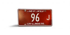 1995 ILLINOIS LICENSE PLATE LOW NUMBER 96 LAND OF LINCOLN