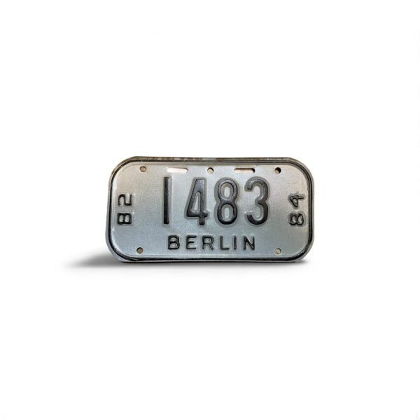 1982 1984 WISCONSIN BERLIN BICYCLE BIKE LICENSE PLATE 1483