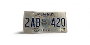 2017 MISSISSIPPI LICENSE PLATE 2AB 420