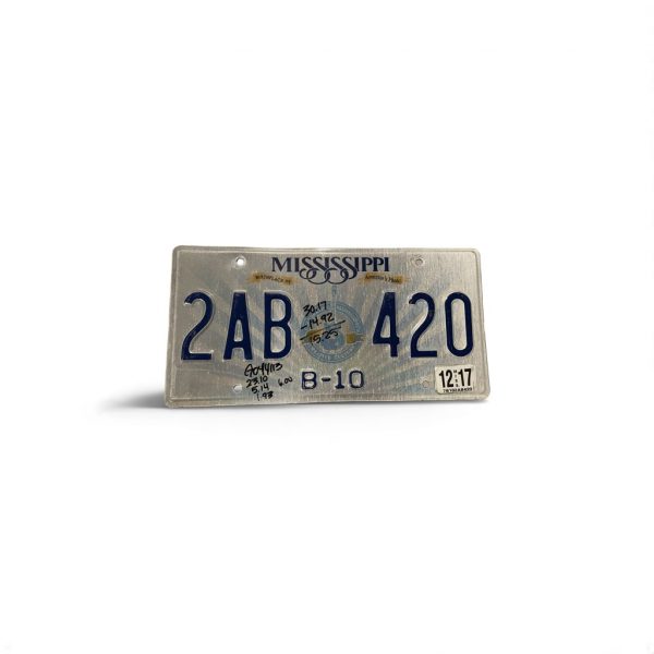 2017 MISSISSIPPI LICENSE PLATE 2AB 420