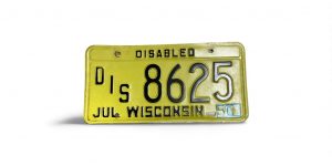 1985 WISCONSIN LICENSE PLATE DISABLED 8625? (2 OF 2) SEE THE OTHER IF LOOKING FOR PAIR