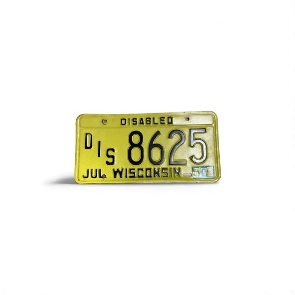 1985 WISCONSIN LICENSE PLATE DISABLED 8625? (2 OF 2) SEE THE OTHER IF LOOKING FOR PAIR
