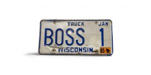 1985 WISCONSIN LICENSE PLATE VANITY BOSS 1 TRUCK