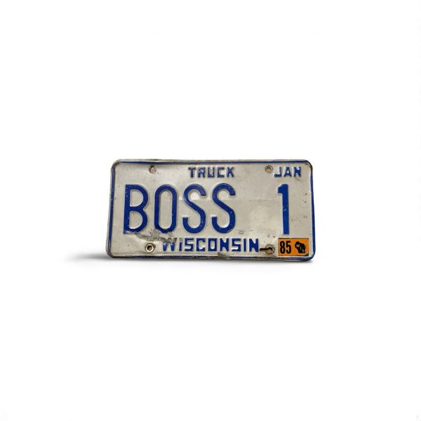 1985 WISCONSIN LICENSE PLATE VANITY BOSS 1 TRUCK