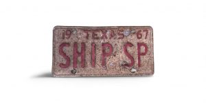 1967 TEXAS VANITY LICENSE PLATE SHIP SP