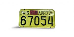 1977 WISCONSIN MOTORCYCLE LICENSE PLATE 67054