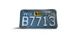 1986 WISCONSIN MOTORCYCLE LICENSE PLATE B7713