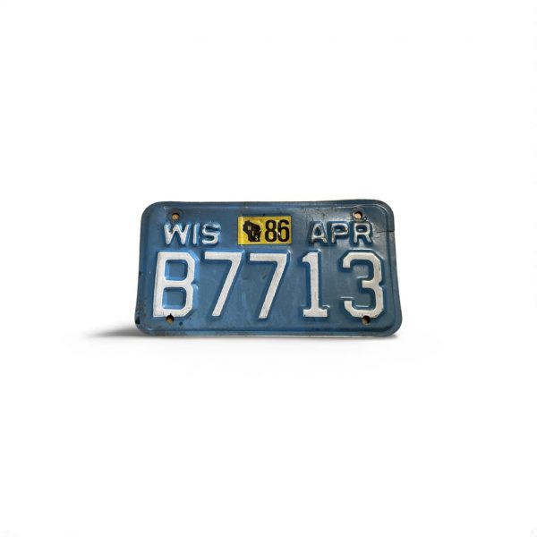 1986 WISCONSIN MOTORCYCLE LICENSE PLATE B7713