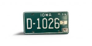 1979 IOWA LICENSE PLATE D 1026