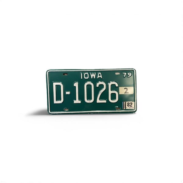 1979 IOWA LICENSE PLATE D 1026