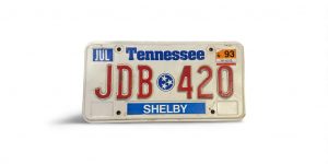 1993 TENNESSEE JDB 420 LICENSE PLATE