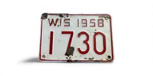 1958 WISCONSIN MOTORCYCLE LICENSE PLATE RARE 1730