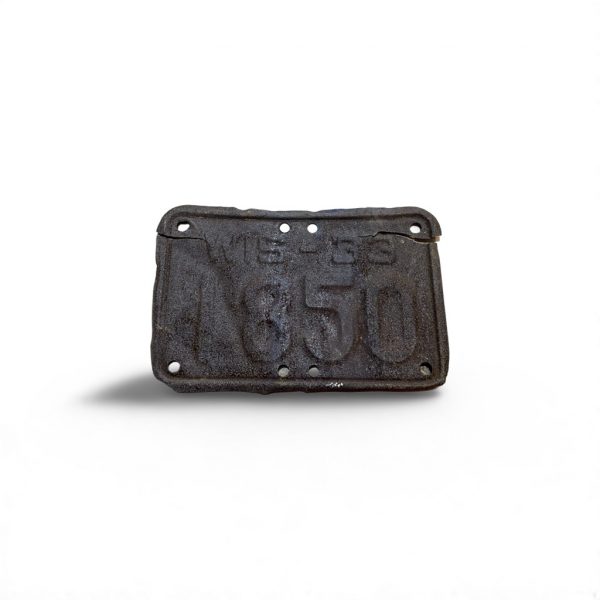 1933 WISCONSIN MOTORCYCLE LICENSE PLATE RARE 1850