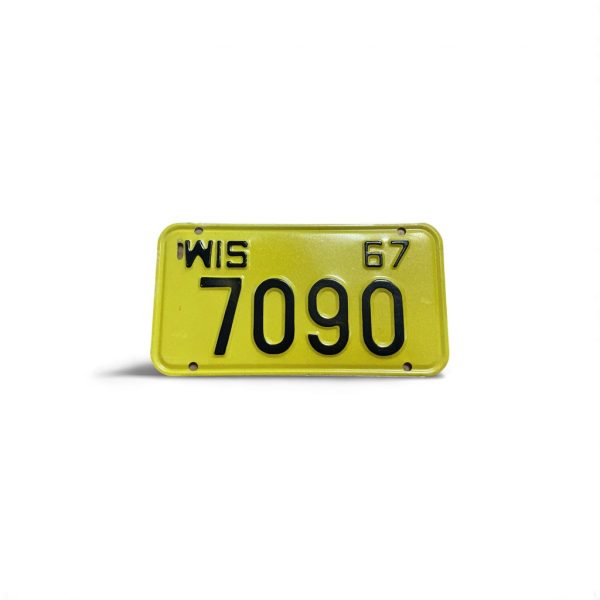1967 WISCONSIN MOTORYCLE LICENSE PLATE WITH ORIGINAL ENVELOPE 7090