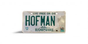 2012 NE WHAMPSHIRE LICENSE PLATE HOFMAN HOFFMAN VANITY