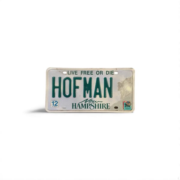 2012 NE WHAMPSHIRE LICENSE PLATE HOFMAN HOFFMAN VANITY