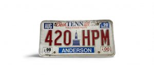 1998 TENNESSEE LICENSE PLATE 420 HPM ANDERSON BICENTENIAL