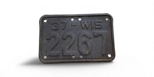 1937 WISCONSIN MOTORCYCLE LICENSE PLATE RARE 2267