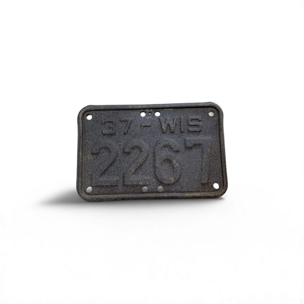1937 WISCONSIN MOTORCYCLE LICENSE PLATE RARE 2267