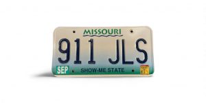 2000 MISSOURI LICENSE PLATE 911 JLS