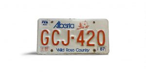 1987 ALBERTA GCJ 420 LICENSE PLATE