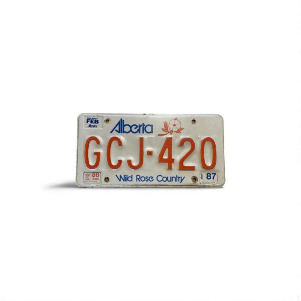 1987 ALBERTA GCJ 420 LICENSE PLATE
