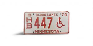 1974 MINNESOTA LICENSE PLATE DISABLED 447 3-DIGIT