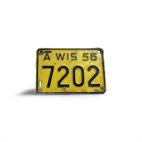 1956 WISCONSIN MOTORCYCLE LICENSE PLATE RARE 7202