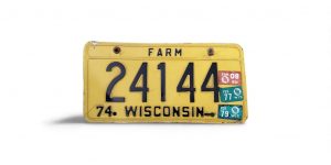 1977 WISCONSIN LICENSE PLATE 24144 FARM LICENSE PLATE