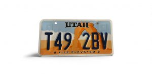 UTAH LICENSE PLATE T49 2BV