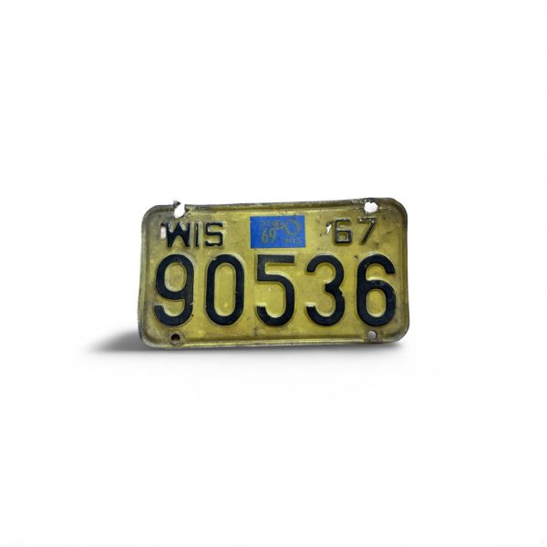 1967 WISCONSIN MOTORCYCLE LICENSE PLATE 90536