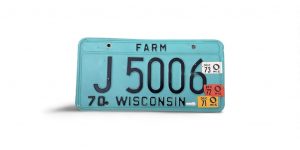 1971 WISCONSIN LICENSE PLATE J 5006 FARM