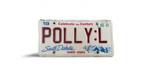 1991 SOUTH DAKOTA LICENSE PLATE VANITY POLLY L
