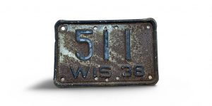 1938 WISCONSIN MOTORCYCLE LICENSE PLATE RARE 511 LOW NUMBER 3-DIGIT