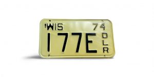 1974 WISCONSIN MOTORCYCLE DEALER LICENSE PLATE WITH ORIGINAL ENVELOPE 177E
