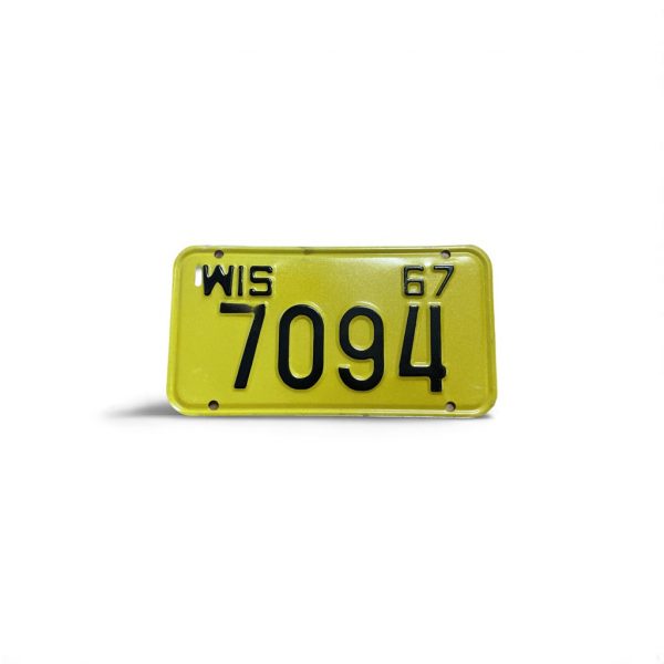 1967 WISCONSIN MOTORYCLE LICENSE PLATE WITH ORIGINAL ENVELOPE 7094